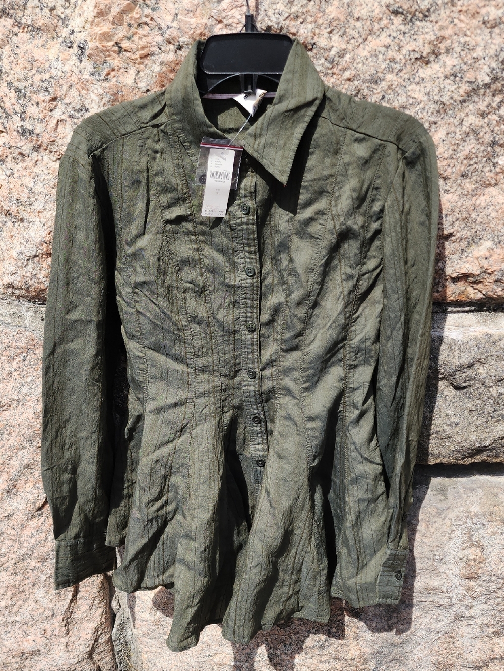 NWT Maeve Waisted Button-Up Tunic In Moss Small